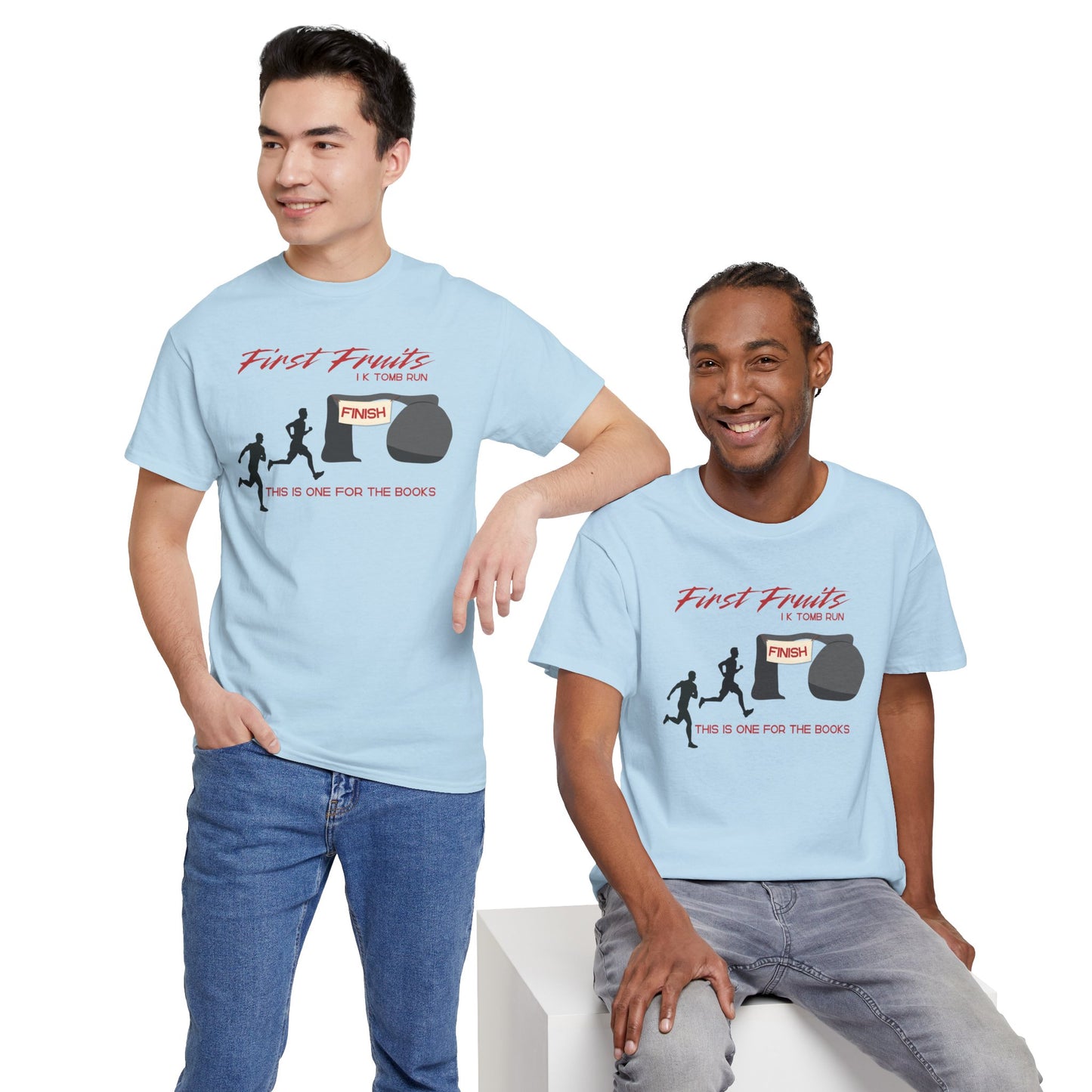 First Fruits 1k Tomb Run Unisex Tee - Funny Biblical Design