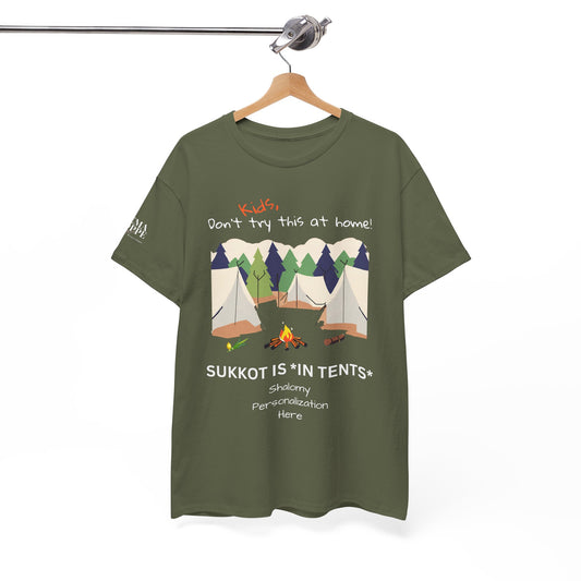Personalized Kids, Don't Try This At Home Sukkot Shirt, dark colors