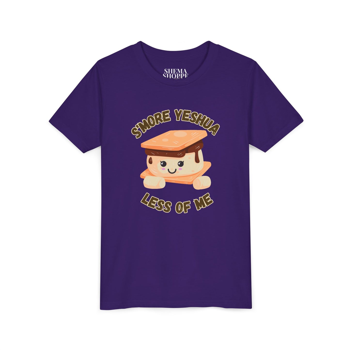Youth T-Shirt - More Yeshua, Less of Me Shirt Cute S'mores for Sukkot
