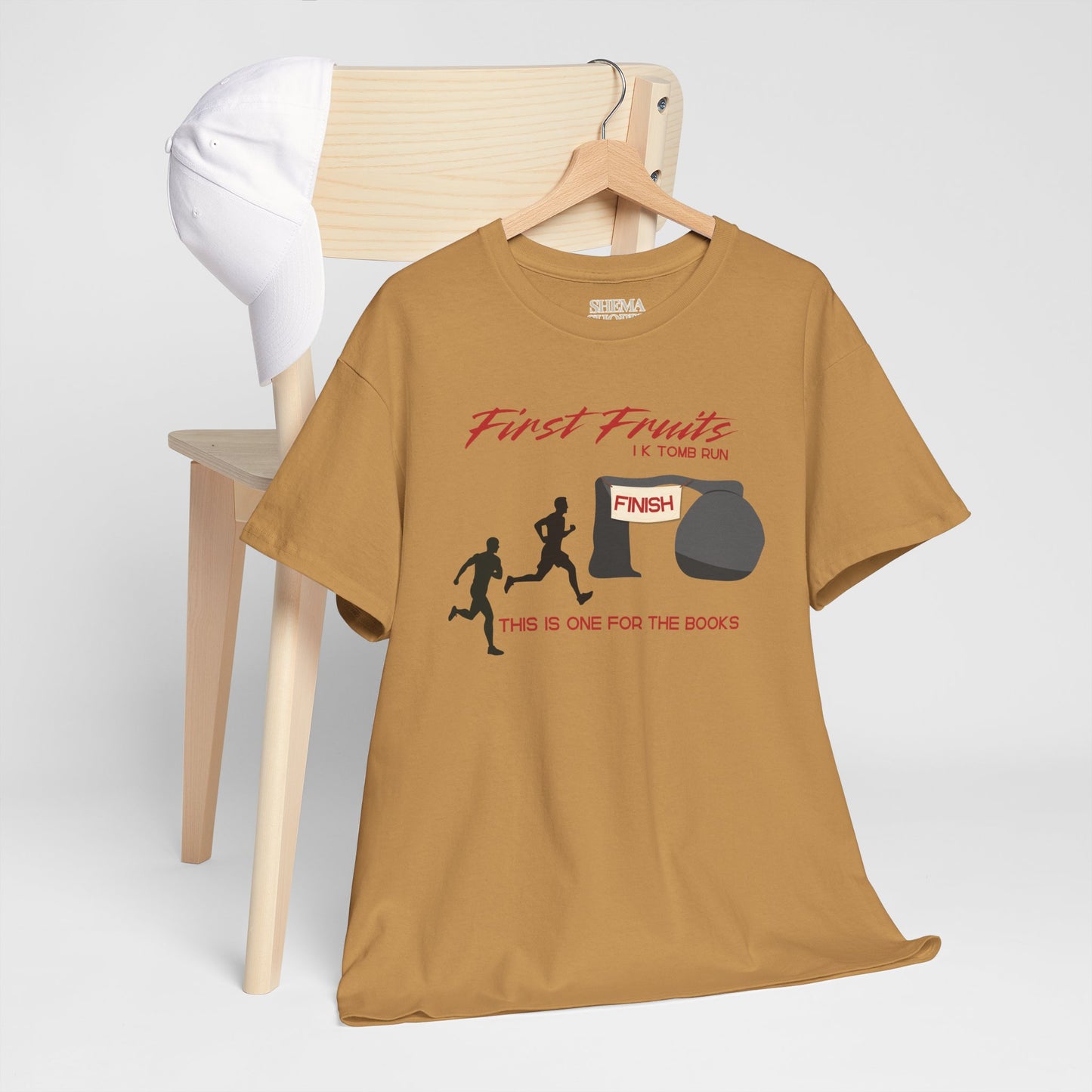 First Fruits 1k Tomb Run Unisex Tee - Funny Biblical Design