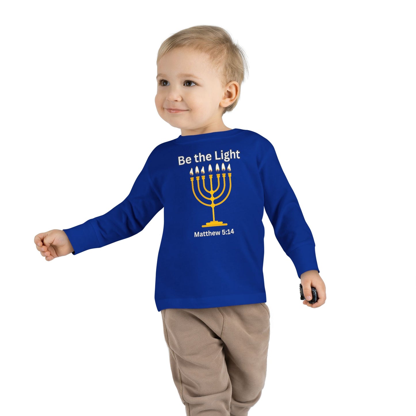 Be the Light Menorah Toddler Long Sleeve Tee