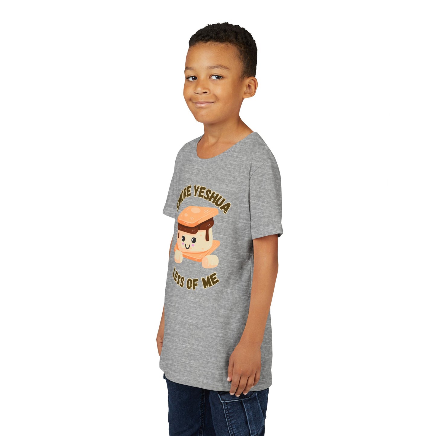 Youth T-Shirt - More Yeshua, Less of Me Shirt Cute S'mores for Sukkot