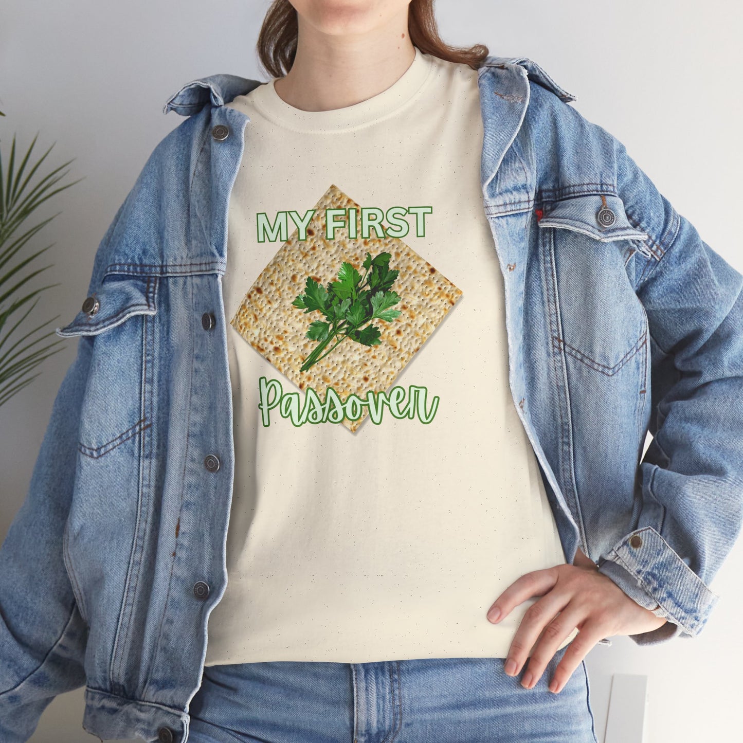 Adults My First Passover T‑Shirt — Seder Matzo & Parsley Pesach Tee