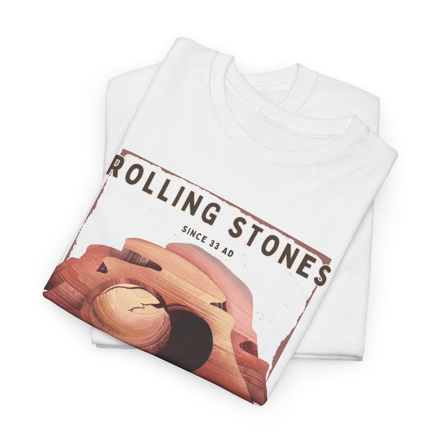 Rolling Stones Since 33 AD Biblical Graphic Tee — "Hebrew Hahas" Vintage Faith Shirt