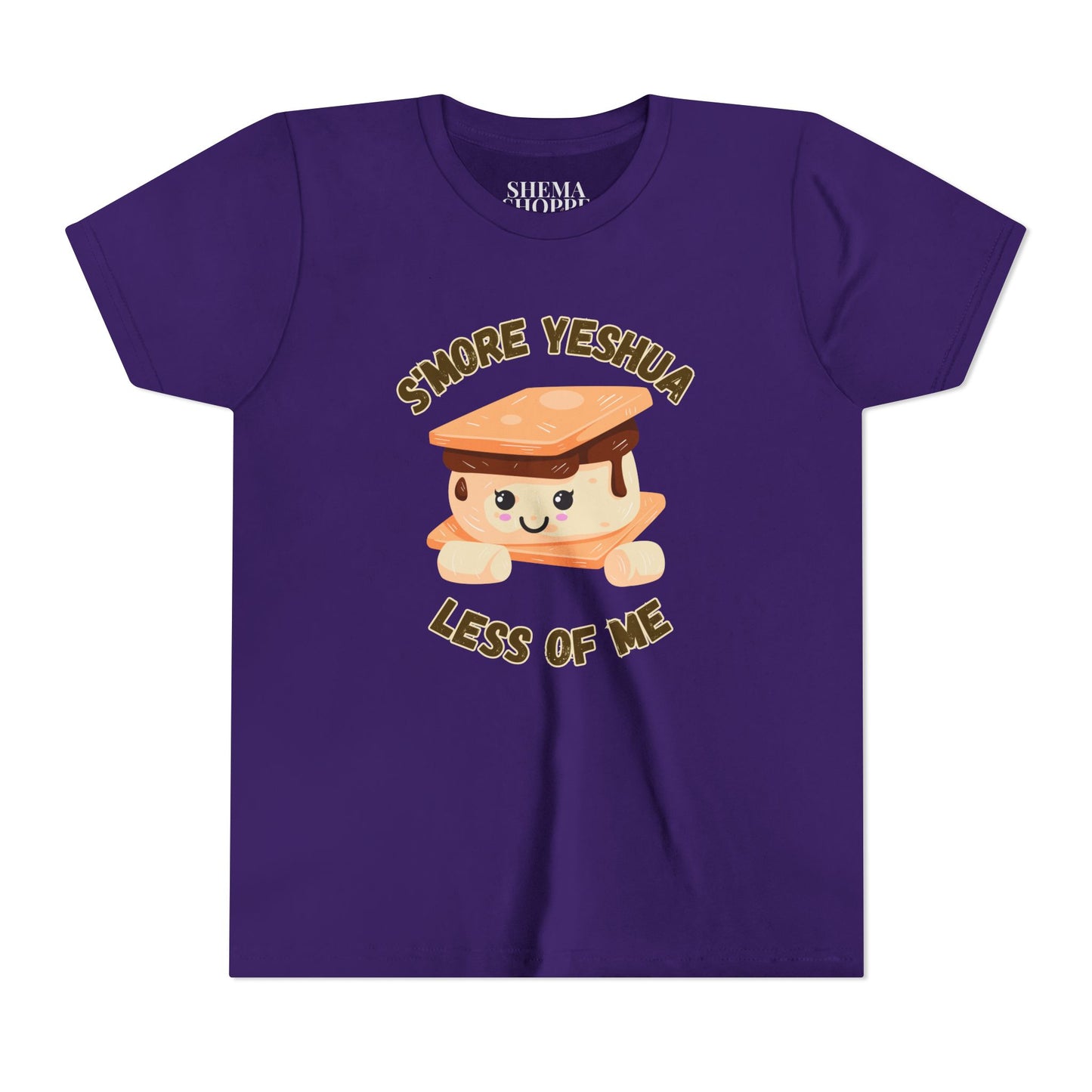 Youth T-Shirt - More Yeshua, Less of Me Shirt Cute S'mores for Sukkot