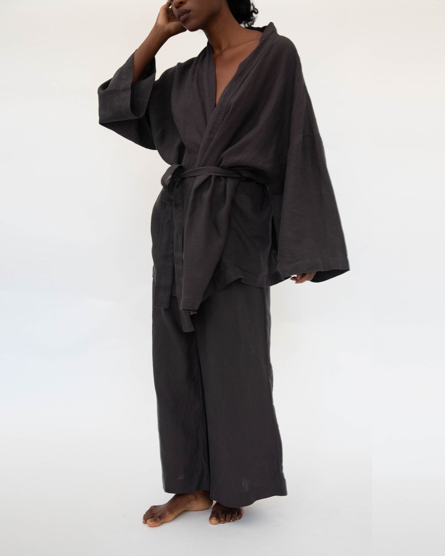 Linen Kimono Sleepwear Set