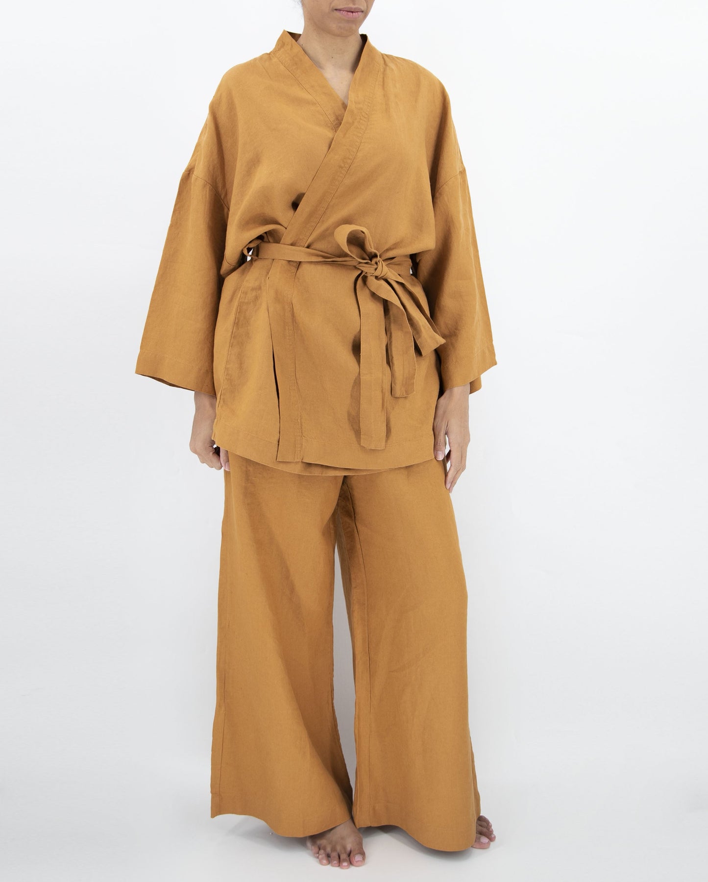 Linen Kimono Sleepwear Set